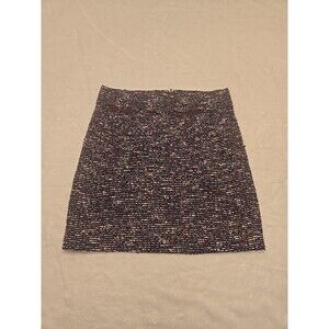 LOFT Multicolored Tweed Lined A Line Skirt Size 0 Red Gray White Lined